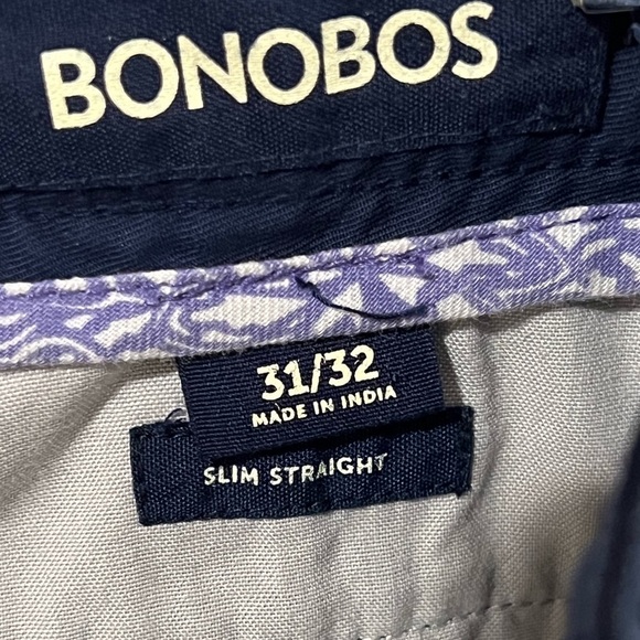 Men’s Bonobos 31W 32L Slim Straight Cotton Stretch Navy Chino Pant Khakis EUC - Picture 6 of 8